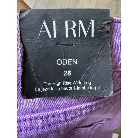 AFRM Jeans Womens 28 Purple Oden High Rise Wide Leg Distressed Knee Rips Denim - Picture 6 of 7